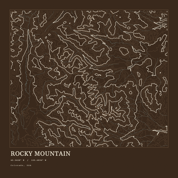 Rocky Mountain — Ink print in Atlas Dark (square)