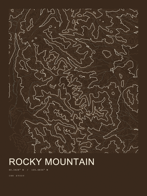 Rocky Mountain — Ink print in Atlas Dark