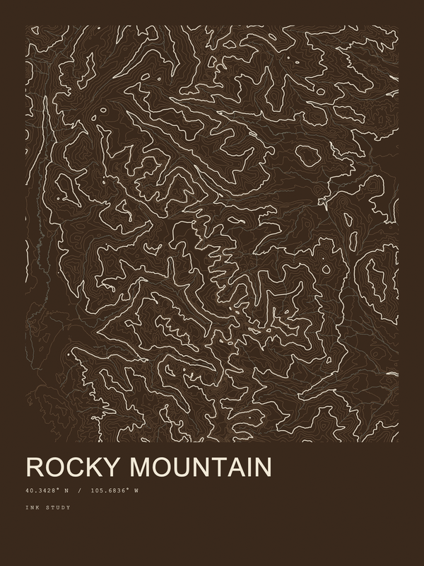 Rocky Mountain — Ink print in Atlas Dark