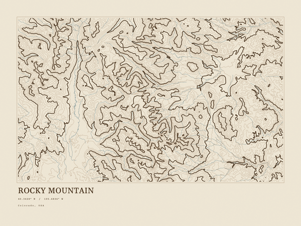 Rocky Mountain — Ink print in Atlas Light (landscape)