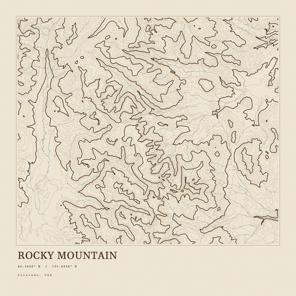 Rocky Mountain — Ink print in Atlas Light (square)