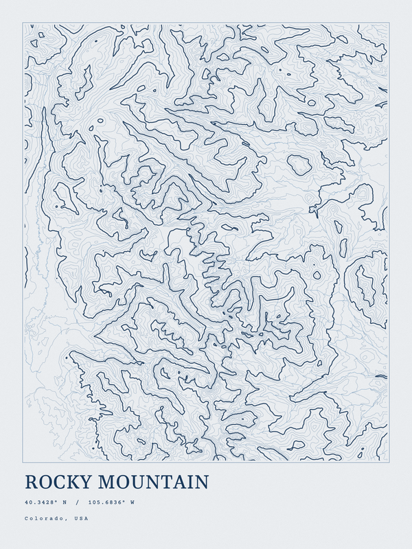 Rocky Mountain — Ink print in Blueprint Light