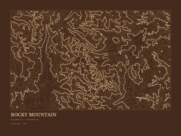 Rocky Mountain — Ink print in Desert Dark (landscape)