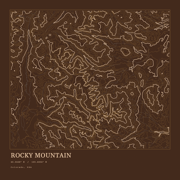 Rocky Mountain — Ink print in Desert Dark (square)
