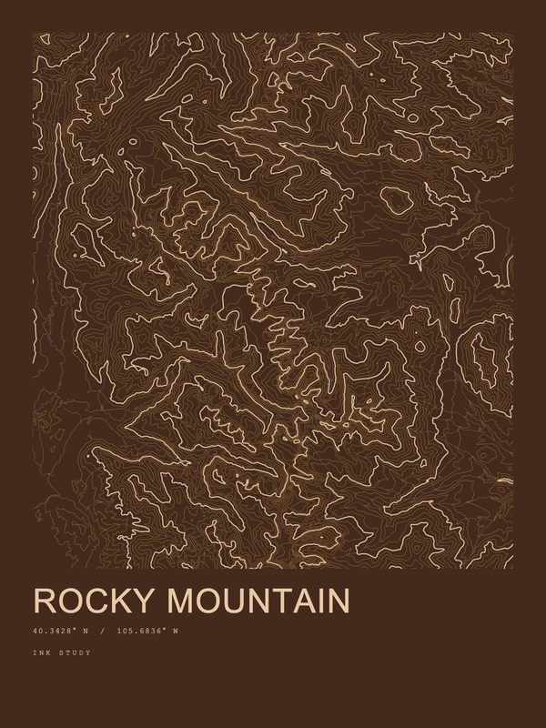 Rocky Mountain — Ink print in Desert Dark