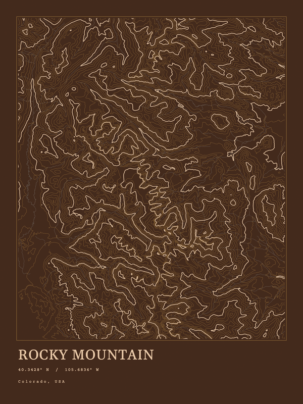 Rocky Mountain — Ink print in Desert Dark