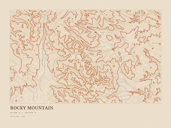 Rocky Mountain — Ink print in Desert Light (landscape)