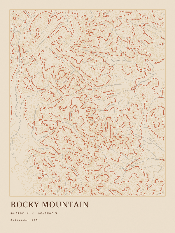 Rocky Mountain — Ink print in Desert Light