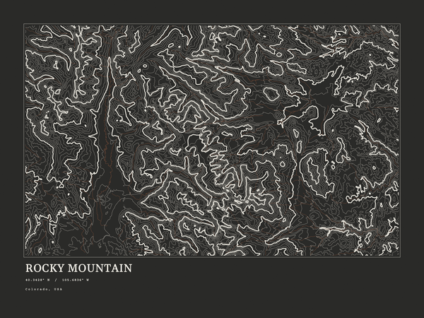 Rocky Mountain — Ink print in Ink Dark (landscape)