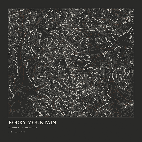Rocky Mountain — Ink print in Ink Dark (square)