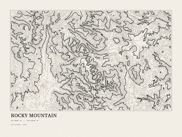 Rocky Mountain — Ink print in Ink Light (landscape)