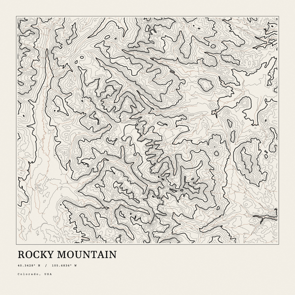 Rocky Mountain — Ink print in Ink Light (square)