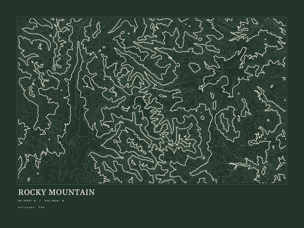 Rocky Mountain — Ink print in Ranger Dark (landscape)