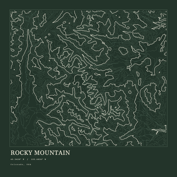 Rocky Mountain — Ink print in Ranger Dark (square)