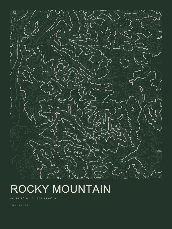 Rocky Mountain — Ink print in Ranger Dark