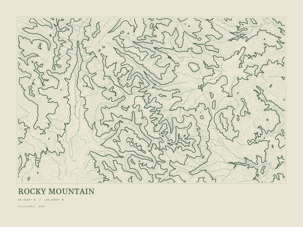 Rocky Mountain — Ink print in Ranger Light (landscape)