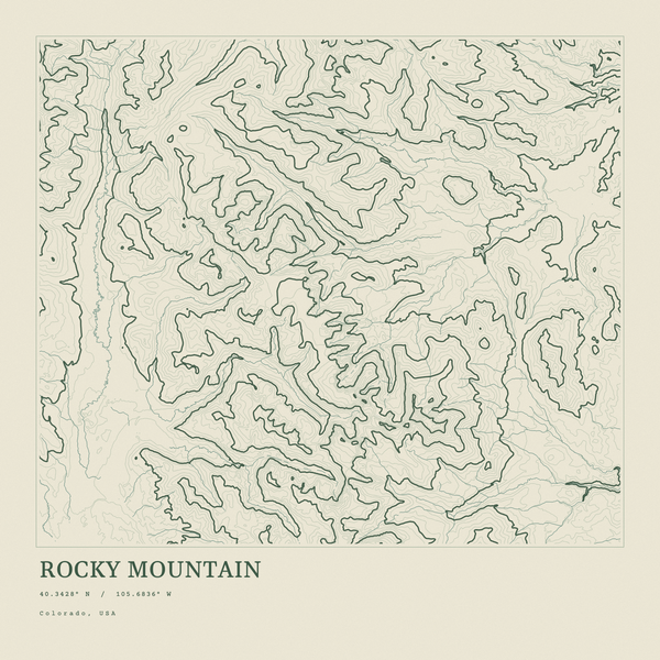 Rocky Mountain — Ink print in Ranger Light (square)