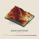 Rocky Mountain — Terrain Relief print in Ember & Ochre (square)