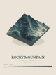 Rocky Mountain — Terrain Relief print in Graphite