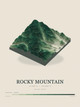 Rocky Mountain — Terrain Relief print in Forest Floor