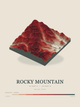 Rocky Mountain — Terrain Relief print in Red Earth
