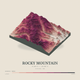 Rocky Mountain — Terrain Relief print in Rose & Stone (square)