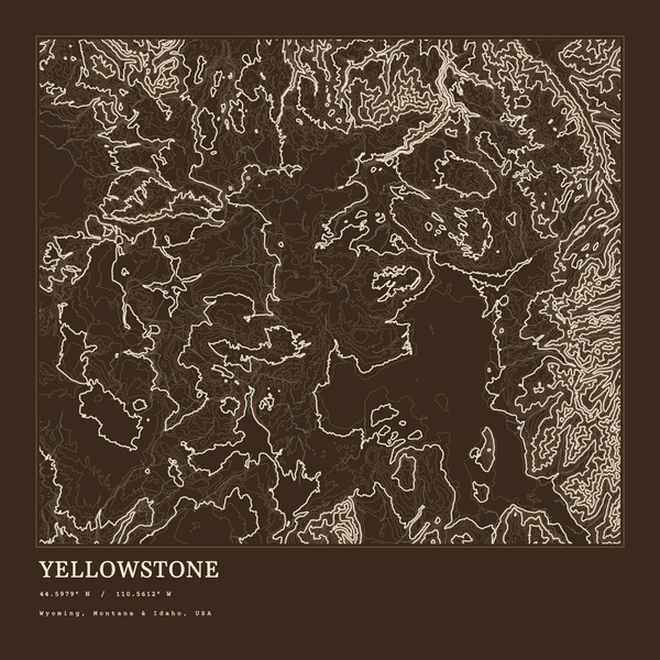 Yellowstone — Ink print in Atlas Dark (square)