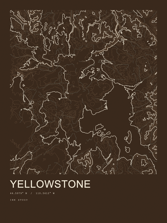 Yellowstone — Ink print in Atlas Dark