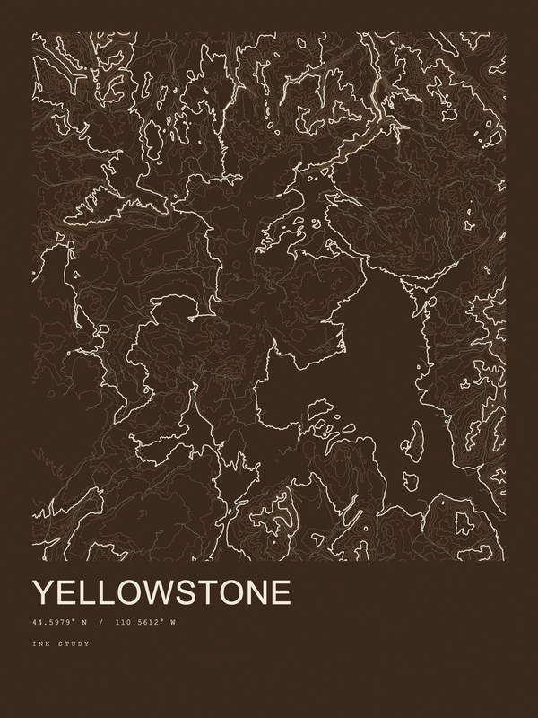 Yellowstone — Ink print in Atlas Dark
