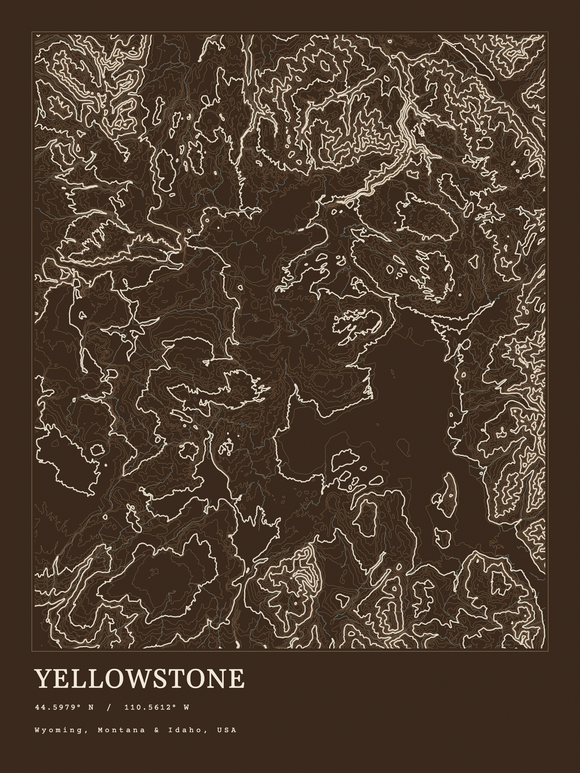 Yellowstone — Ink print in Atlas Dark