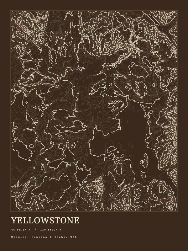 Yellowstone — Ink print in Atlas Dark