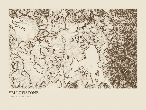 Yellowstone — Ink print in Atlas Light (landscape)