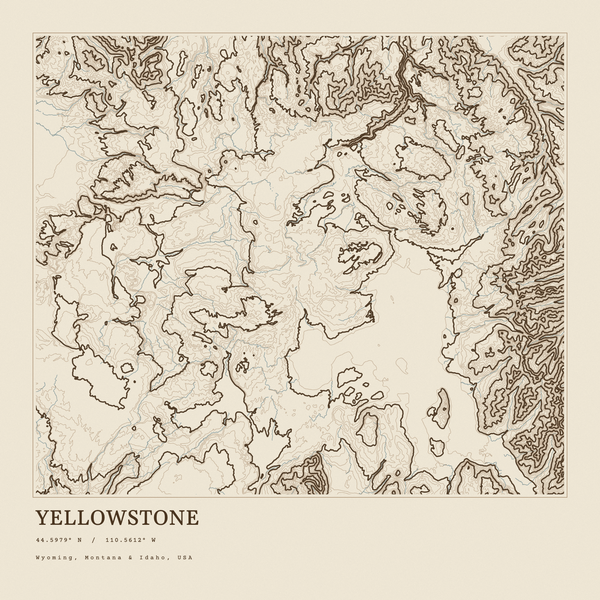 Yellowstone — Ink print in Atlas Light (square)
