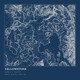 Yellowstone — Ink print in Blueprint Dark (square)
