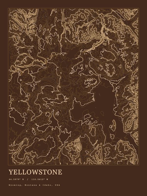 Yellowstone — Ink print in Desert Dark