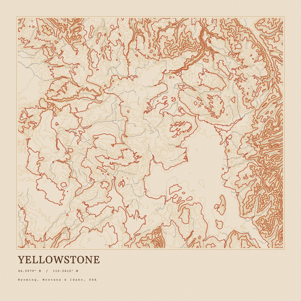 Yellowstone — Ink print in Desert Light (square)
