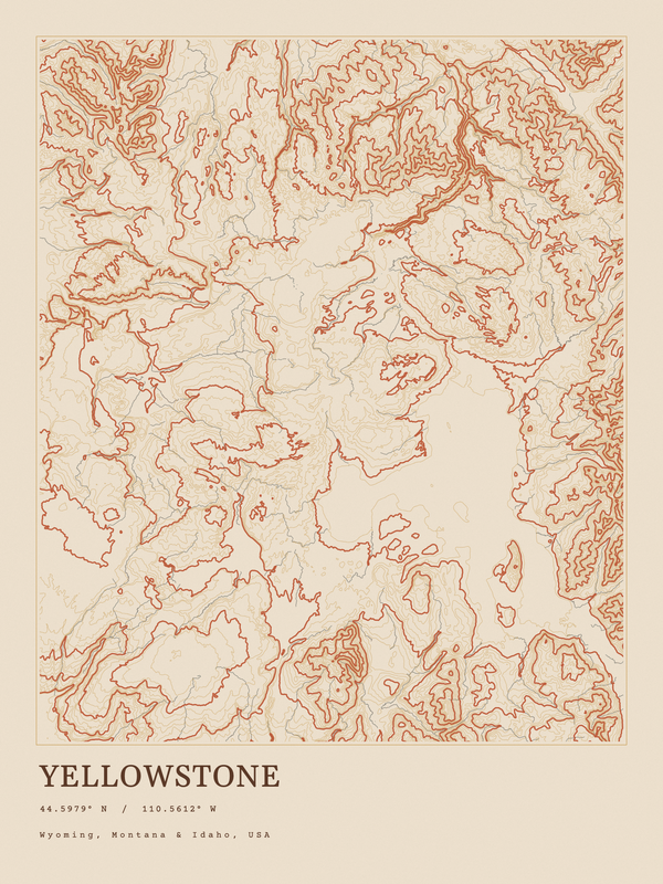 Yellowstone — Ink print in Desert Light