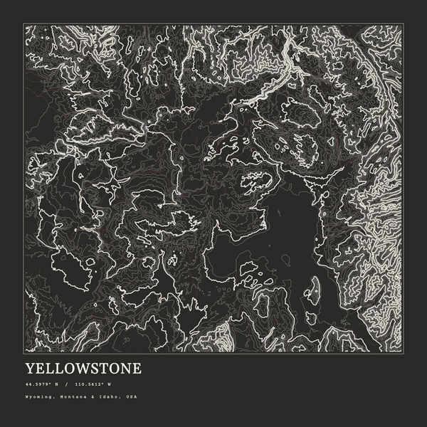 Yellowstone — Ink print in Ink Dark (square)