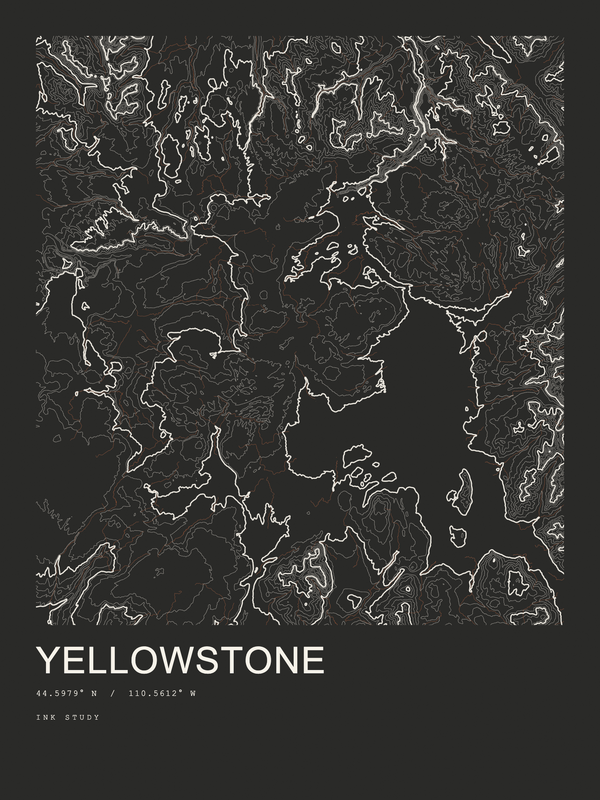 Yellowstone — Ink print in Ink Dark