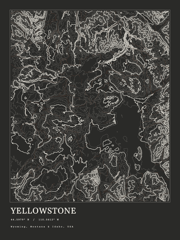 Yellowstone — Ink print in Ink Dark