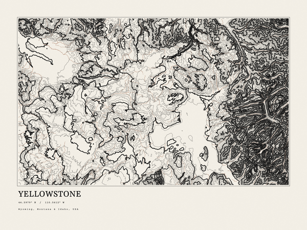 Yellowstone — Ink print in Ink Light (landscape)