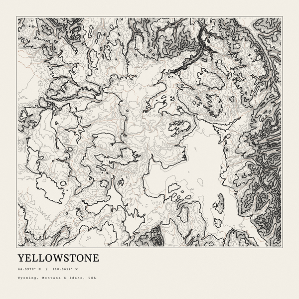 Yellowstone — Ink print in Ink Light (square)