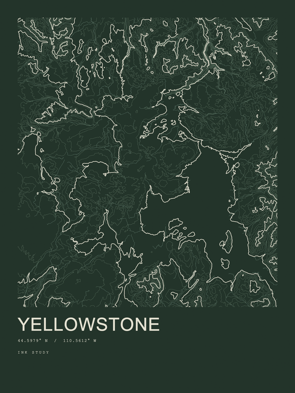 Yellowstone — Ink print in Ranger Dark