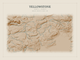 Yellowstone — Red Relief print in Saffron & Slate (landscape)