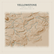 Yellowstone — Red Relief print in Saffron & Slate (square)
