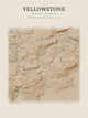 Yellowstone — Red Relief print in Saffron & Slate