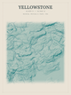 Yellowstone — Red Relief print in Alpine Teal