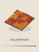 Yellowstone — Terrain Relief print in Ember & Ochre