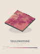 Yellowstone — Terrain Relief print in Rose & Stone