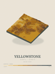 Yellowstone — Terrain Relief print in Saffron & Slate